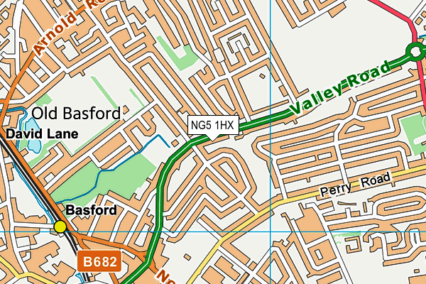 NG5 1HX map - OS VectorMap District (Ordnance Survey) NG5 1HX map - OS VectorMap District (Ordnance Survey)