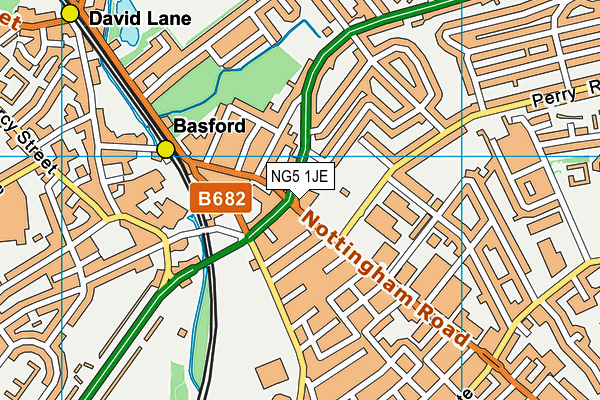 NG5 1JE map - OS VectorMap District (Ordnance Survey)