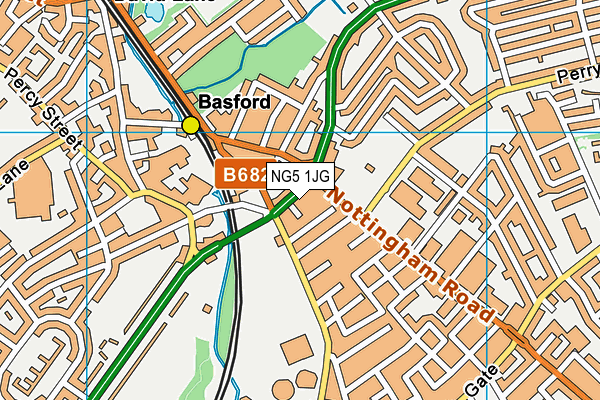 NG5 1JG map - OS VectorMap District (Ordnance Survey) NG5 1JG map - OS VectorMap District (Ordnance Survey)