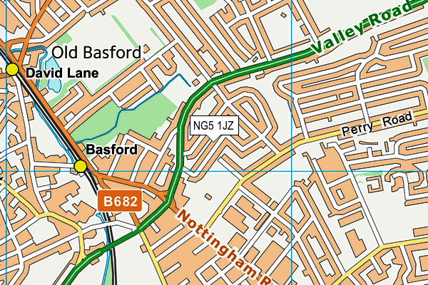NG5 1JZ map - OS VectorMap District (Ordnance Survey) NG5 1JZ map - OS VectorMap District (Ordnance Survey)
