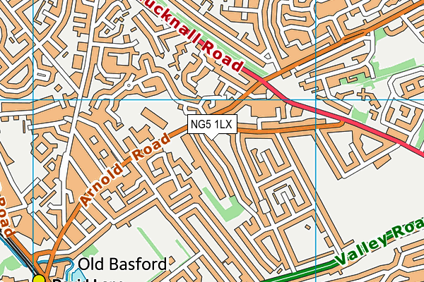 NG5 1LX map - OS VectorMap District (Ordnance Survey) NG5 1LX map - OS VectorMap District (Ordnance Survey)