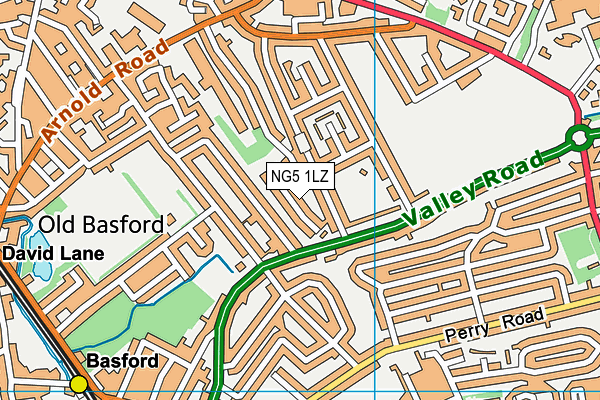 NG5 1LZ map - OS VectorMap District (Ordnance Survey) NG5 1LZ map - OS VectorMap District (Ordnance Survey)