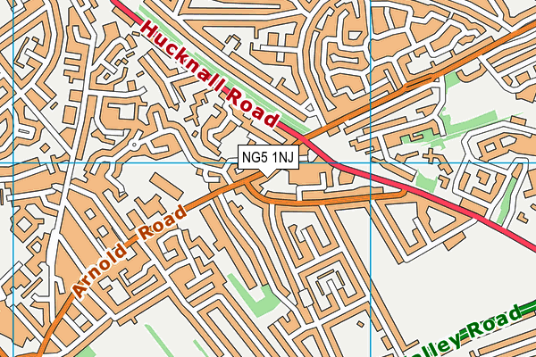 NG5 1NJ map - OS VectorMap District (Ordnance Survey) NG5 1NJ map - OS VectorMap District (Ordnance Survey)