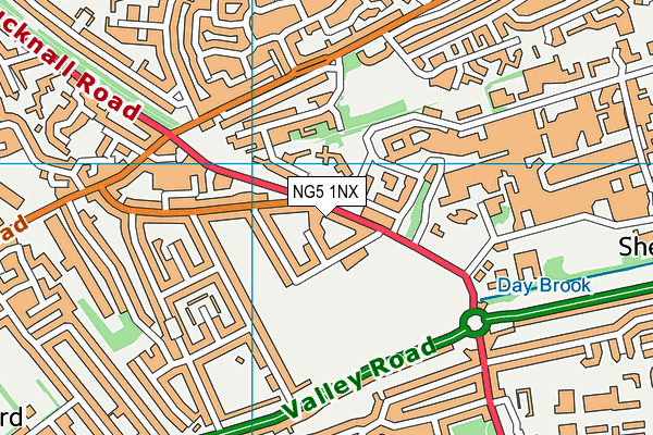 NG5 1NX map - OS VectorMap District (Ordnance Survey) NG5 1NX map - OS VectorMap District (Ordnance Survey)