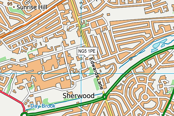 NG5 1PE map - OS VectorMap District (Ordnance Survey) NG5 1PE map - OS VectorMap District (Ordnance Survey)
