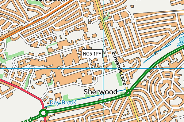 NG5 1PF map - OS VectorMap District (Ordnance Survey) NG5 1PF map - OS VectorMap District (Ordnance Survey)