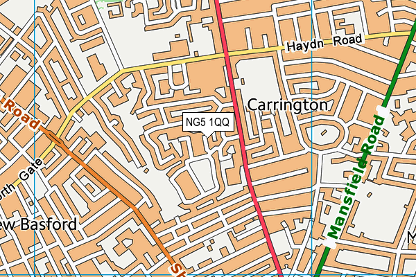 NG5 1QQ map - OS VectorMap District (Ordnance Survey) NG5 1QQ map - OS VectorMap District (Ordnance Survey)