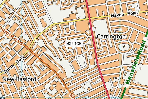 NG5 1QR map - OS VectorMap District (Ordnance Survey)