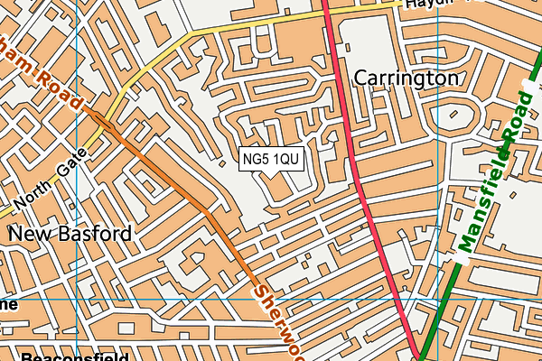 NG5 1QU map - OS VectorMap District (Ordnance Survey) NG5 1QU map - OS VectorMap District (Ordnance Survey)