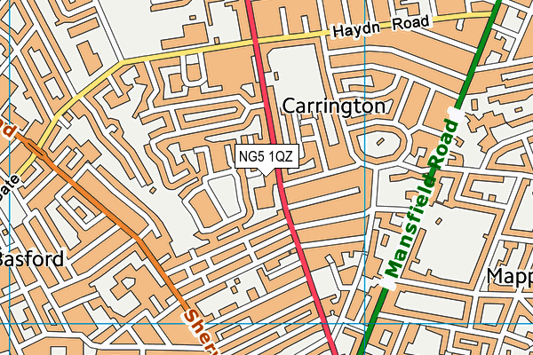 NG5 1QZ map - OS VectorMap District (Ordnance Survey) NG5 1QZ map - OS VectorMap District (Ordnance Survey)