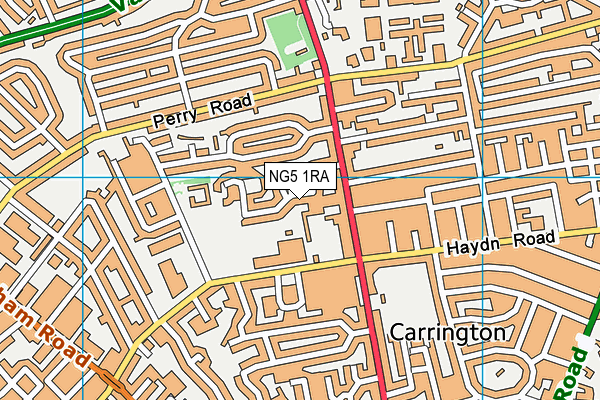 NG5 1RA map - OS VectorMap District (Ordnance Survey) NG5 1RA map - OS VectorMap District (Ordnance Survey)
