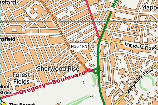 NG5 1RN map - OS VectorMap District (Ordnance Survey) NG5 1RN map - OS VectorMap District (Ordnance Survey)