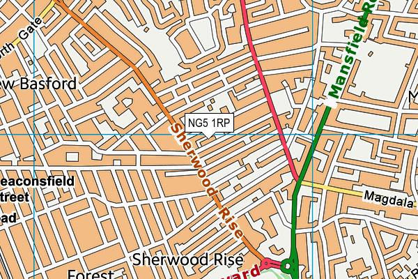 NG5 1RP map - OS VectorMap District (Ordnance Survey) NG5 1RP map - OS VectorMap District (Ordnance Survey)