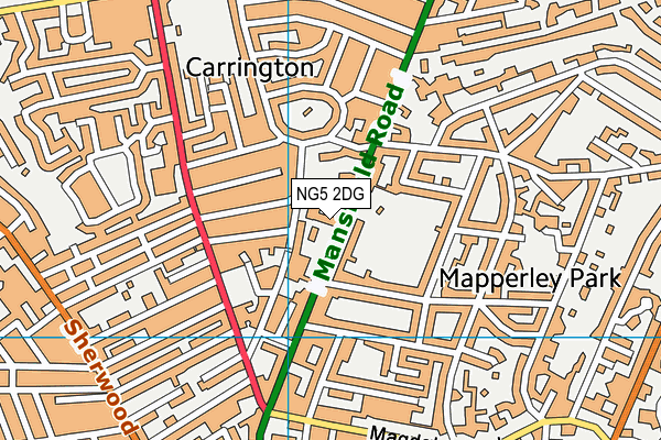 NG5 2DG map - OS VectorMap District (Ordnance Survey) NG5 2DG map - OS VectorMap District (Ordnance Survey)