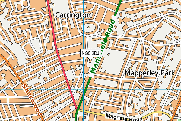 NG5 2DJ map - OS VectorMap District (Ordnance Survey) NG5 2DJ map - OS VectorMap District (Ordnance Survey)