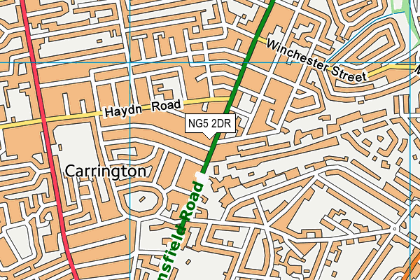 NG5 2DR map - OS VectorMap District (Ordnance Survey) NG5 2DR map - OS VectorMap District (Ordnance Survey)