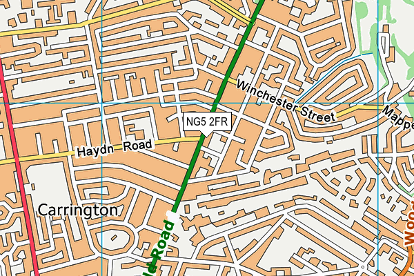 NG5 2FR map - OS VectorMap District (Ordnance Survey) NG5 2FR map - OS VectorMap District (Ordnance Survey)