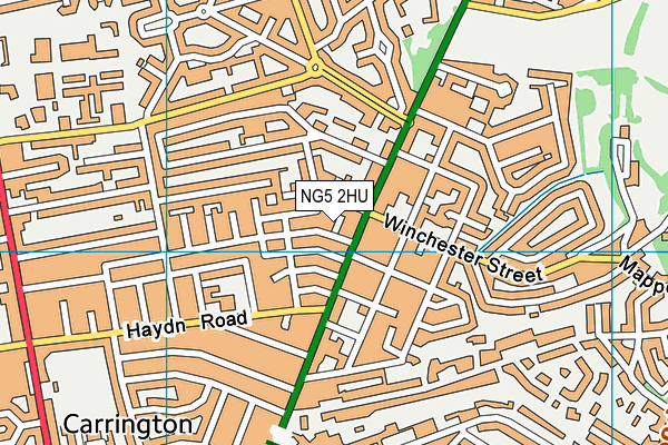 NG5 2HU map - OS VectorMap District (Ordnance Survey) NG5 2HU map - OS VectorMap District (Ordnance Survey)