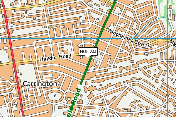 NG5 2JJ map - OS VectorMap District (Ordnance Survey) NG5 2JJ map - OS VectorMap District (Ordnance Survey)