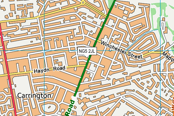 NG5 2JL map - OS VectorMap District (Ordnance Survey) NG5 2JL map - OS VectorMap District (Ordnance Survey)