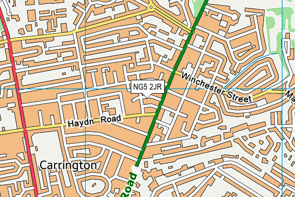 NG5 2JR map - OS VectorMap District (Ordnance Survey) NG5 2JR map - OS VectorMap District (Ordnance Survey)