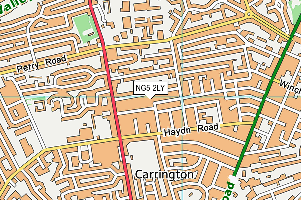 NG5 2LY map - OS VectorMap District (Ordnance Survey) NG5 2LY map - OS VectorMap District (Ordnance Survey)