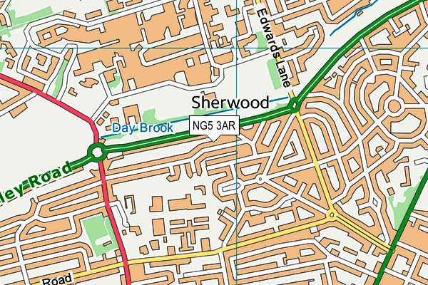NG5 3AR map - OS VectorMap District (Ordnance Survey) NG5 3AR map - OS VectorMap District (Ordnance Survey)
