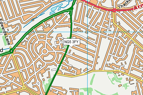 NG5 3FY map - OS VectorMap District (Ordnance Survey) NG5 3FY map - OS VectorMap District (Ordnance Survey)