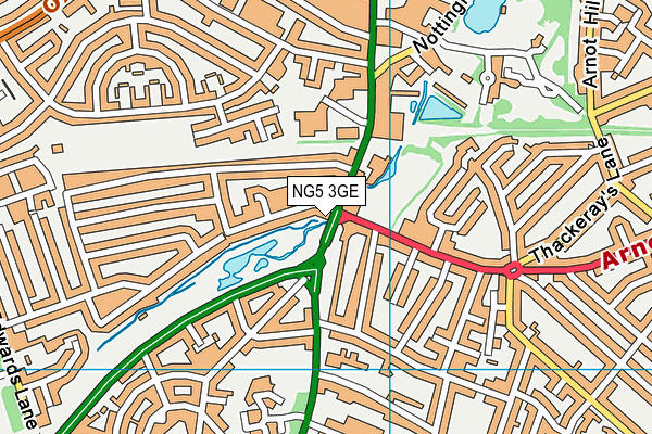 NG5 3GE map - OS VectorMap District (Ordnance Survey) NG5 3GE map - OS VectorMap District (Ordnance Survey)