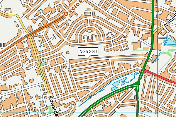 NG5 3GJ map - OS VectorMap District (Ordnance Survey) NG5 3GJ map - OS VectorMap District (Ordnance Survey)