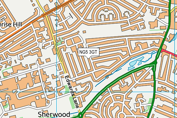 NG5 3GT map - OS VectorMap District (Ordnance Survey) NG5 3GT map - OS VectorMap District (Ordnance Survey)
