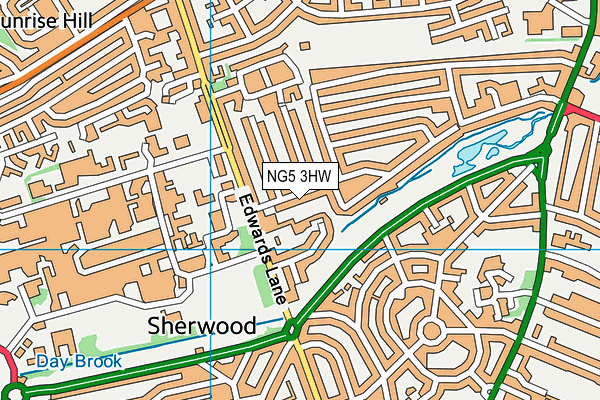 NG5 3HW map - OS VectorMap District (Ordnance Survey) NG5 3HW map - OS VectorMap District (Ordnance Survey)