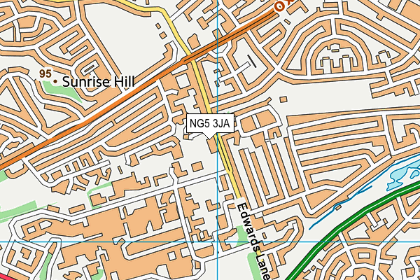 NG5 3JA map - OS VectorMap District (Ordnance Survey) NG5 3JA map - OS VectorMap District (Ordnance Survey)