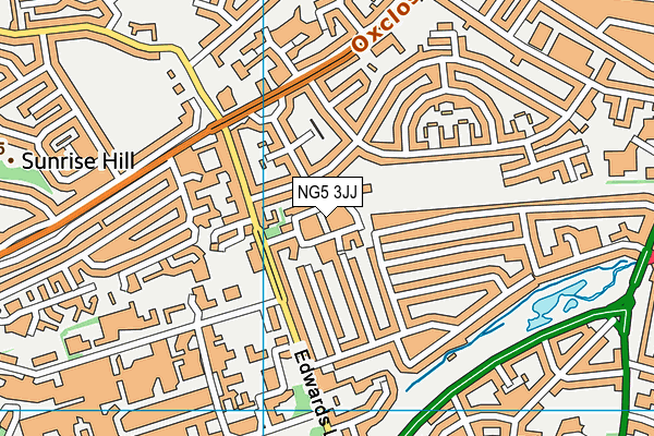 NG5 3JJ map - OS VectorMap District (Ordnance Survey) NG5 3JJ map - OS VectorMap District (Ordnance Survey)