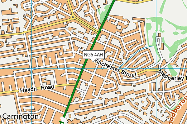 NG5 4AH map - OS VectorMap District (Ordnance Survey) NG5 4AH map - OS VectorMap District (Ordnance Survey)