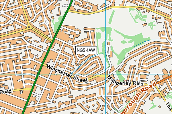 NG5 4AW map - OS VectorMap District (Ordnance Survey) NG5 4AW map - OS VectorMap District (Ordnance Survey)