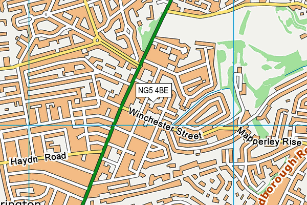 NG5 4BE map - OS VectorMap District (Ordnance Survey) NG5 4BE map - OS VectorMap District (Ordnance Survey)