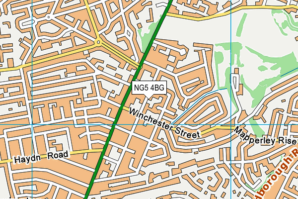 NG5 4BG map - OS VectorMap District (Ordnance Survey) NG5 4BG map - OS VectorMap District (Ordnance Survey)