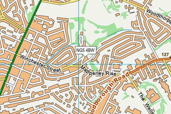 NG5 4BW map - OS VectorMap District (Ordnance Survey) NG5 4BW map - OS VectorMap District (Ordnance Survey)