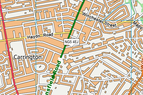 NG5 4EJ map - OS VectorMap District (Ordnance Survey) NG5 4EJ map - OS VectorMap District (Ordnance Survey)