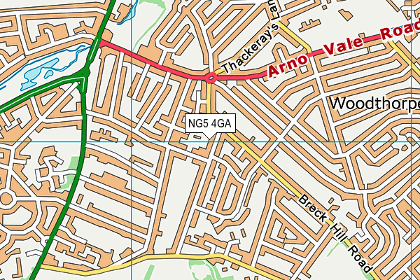 NG5 4GA map - OS VectorMap District (Ordnance Survey) NG5 4GA map - OS VectorMap District (Ordnance Survey)