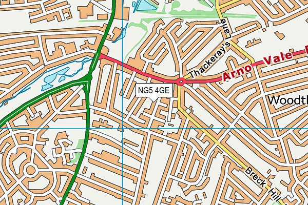 NG5 4GE map - OS VectorMap District (Ordnance Survey) NG5 4GE map - OS VectorMap District (Ordnance Survey)