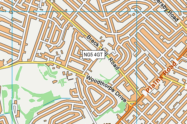 NG5 4GT map - OS VectorMap District (Ordnance Survey) NG5 4GT map - OS VectorMap District (Ordnance Survey)