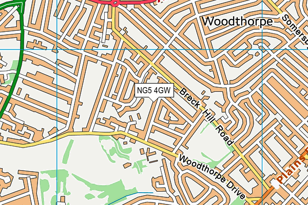 NG5 4GW map - OS VectorMap District (Ordnance Survey) NG5 4GW map - OS VectorMap District (Ordnance Survey)