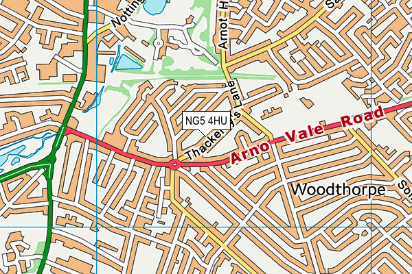 NG5 4HU map - OS VectorMap District (Ordnance Survey) NG5 4HU map - OS VectorMap District (Ordnance Survey)