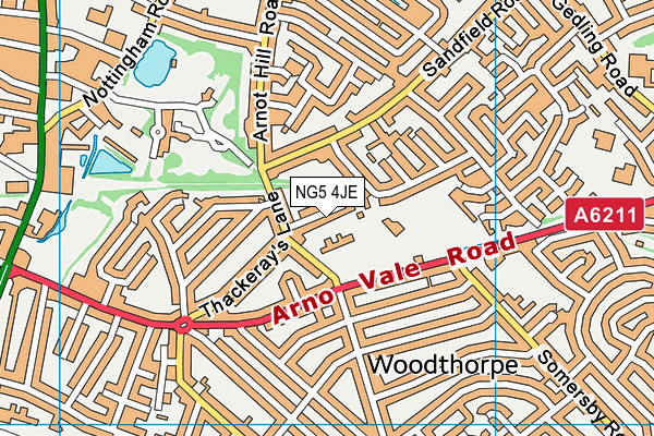 NG5 4JE map - OS VectorMap District (Ordnance Survey) NG5 4JE map - OS VectorMap District (Ordnance Survey)