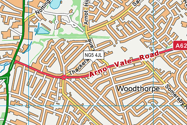 NG5 4JL map - OS VectorMap District (Ordnance Survey) NG5 4JL map - OS VectorMap District (Ordnance Survey)