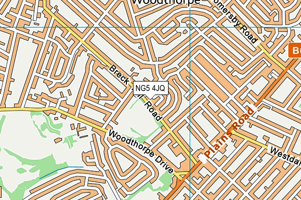 NG5 4JQ map - OS VectorMap District (Ordnance Survey) NG5 4JQ map - OS VectorMap District (Ordnance Survey)