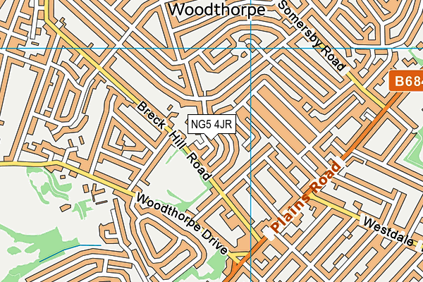 NG5 4JR map - OS VectorMap District (Ordnance Survey) NG5 4JR map - OS VectorMap District (Ordnance Survey)