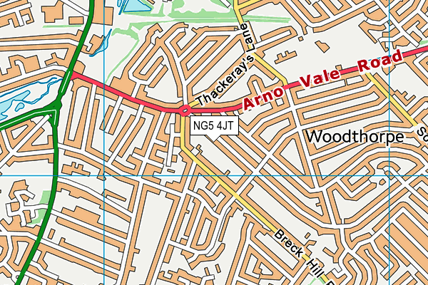 NG5 4JT map - OS VectorMap District (Ordnance Survey) NG5 4JT map - OS VectorMap District (Ordnance Survey)